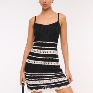 Abercrombie & Fitch Crochet-Style V-Neck Mini Dress